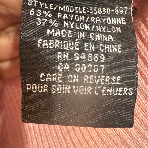 Glam Y2K Tribal Soft Pink w/Black Faux Fur Trim & Ribbons Cardigan - Picture 5 of 5